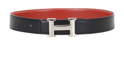 Hermes Constance Reversible Belt, Leather, Black/ Brown, Sz 65, B, 2*