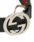 Gucci Interlocking G Web Belt, &pound;195, Accessories, Black/Green/Red, Canvas, Other view