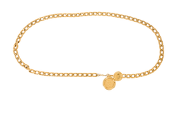Chanel 97P 31 Rue Medallion Chain Belt, Brass, Gold, O/S, 1*