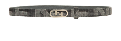 Fendi Skinny Belt, &pound;120, Accessories, Grey, Canvas, Front view