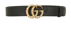 Gucci GG Marmont Pearl Wide Belt, Leather, Black, 75cm, MII, DB/B, 2*