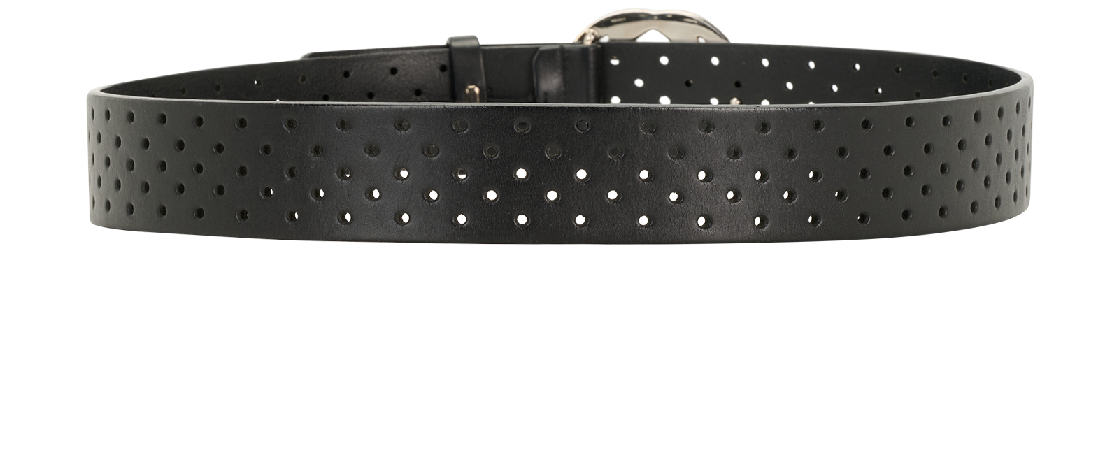 Gucci Interlocking G Perforated Wide Belt, &pound;180, Accessories, Black, Leather, Back view