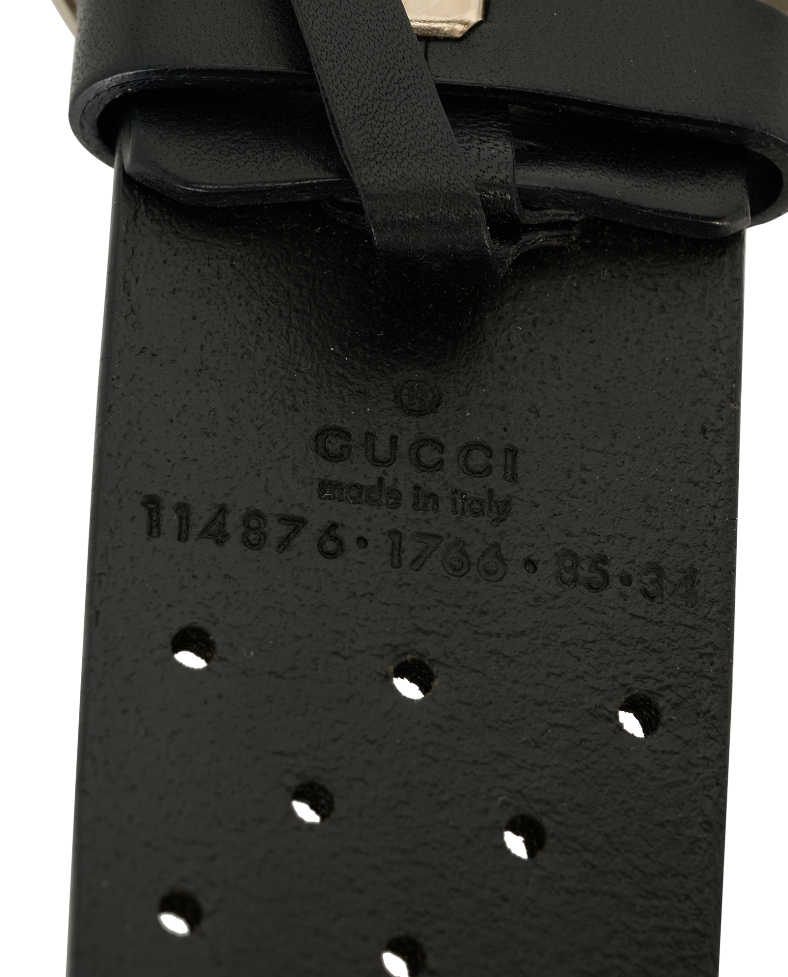 Gucci Interlocking G Perforated Wide Belt, &pound;180, Accessories, Black, Leather, Other view