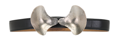 Alexander McQueen Sculptural Bow Belt, &pound;120, Accessories, Black, Leather, Front view