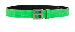 Balenciaga Croc Embossed Belt, Leather,Green,80,DB, 3*