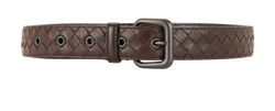 Bottega Veneta Square Buckle Belt, Leather, Brown, MII, Sz 75, 2*