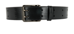 Burberry Double Buckle Belt, Leather, Black, S-M, 3*