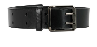 Burberry Double Prong Belt, &pound;150, Accessories, Black, Leather, Front view