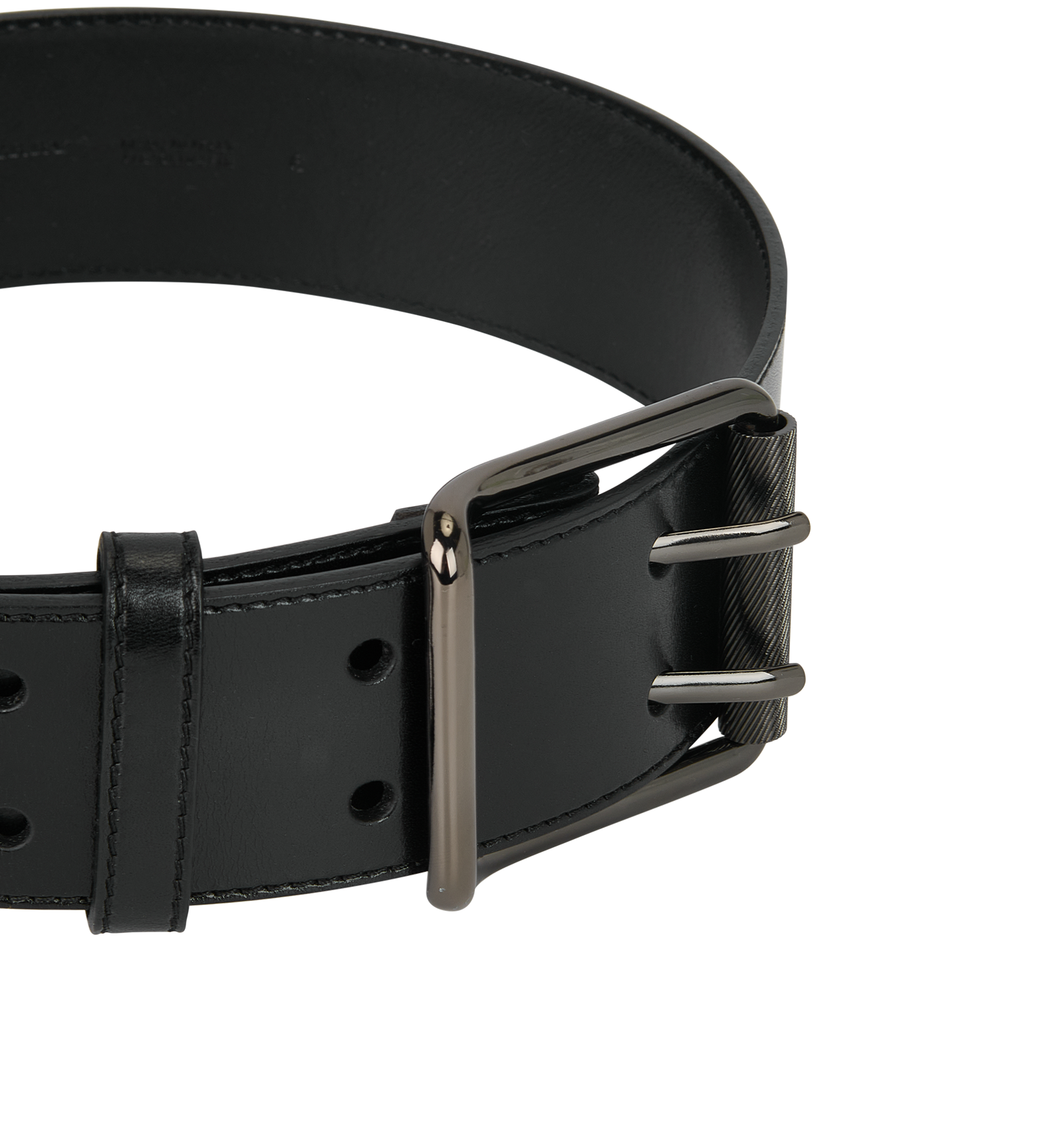 Burberry Double Prong Belt, &pound;150, Accessories, Black, Leather, Other view