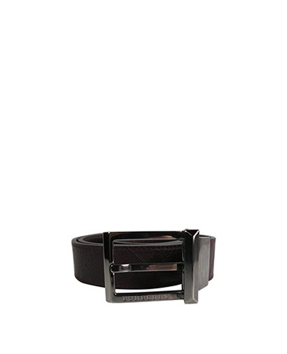 Burberry Check Embossed Reversible Belt, front view
