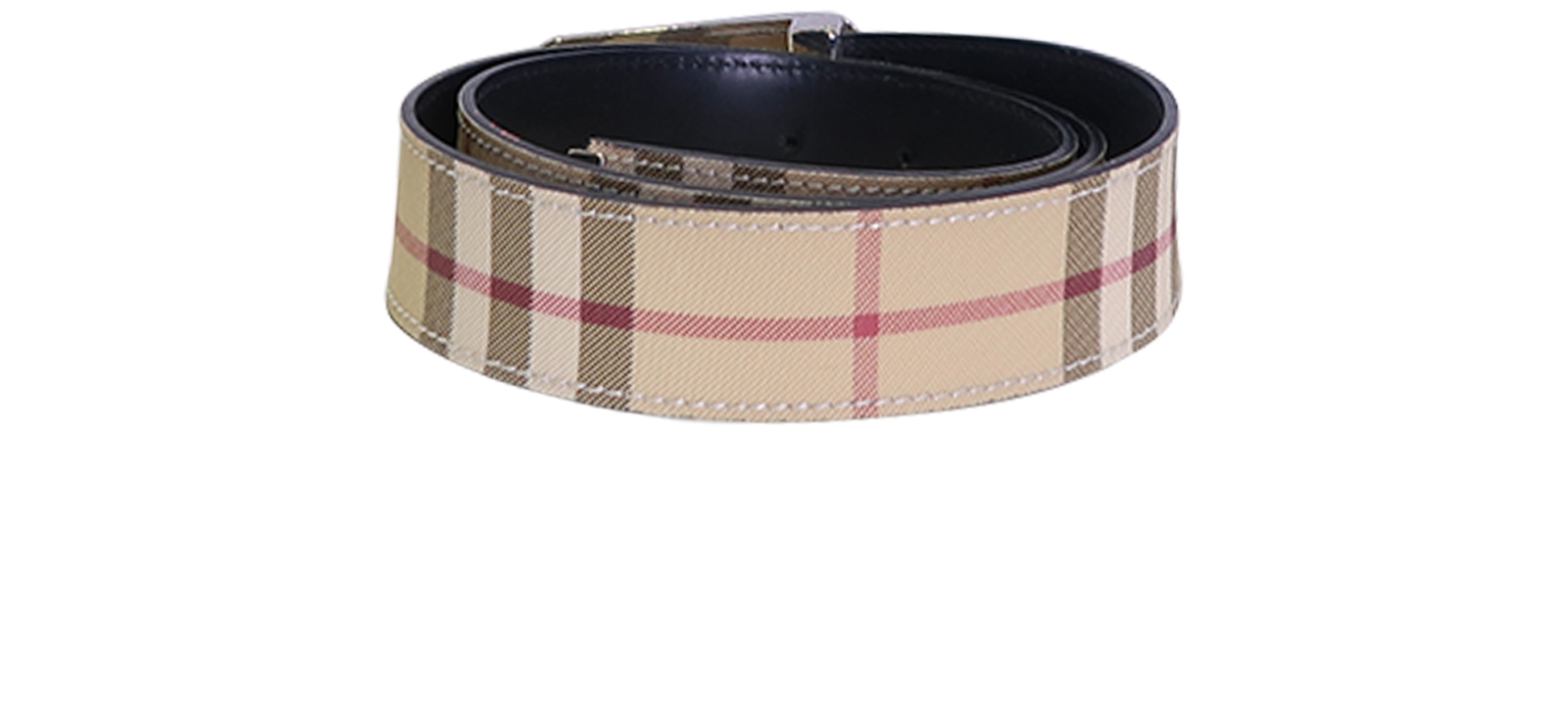 Belts Burberry - Black leather belt with silver metal buckle - 8053317