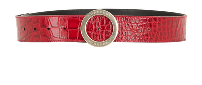 Burberry Croc-Embossed Belt, &pound;120, Accessories, Red, Leather, Front view