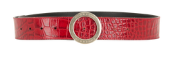 Burberry Croc-Embossed Belt, Leather, Red, MII, Sz85, 2*