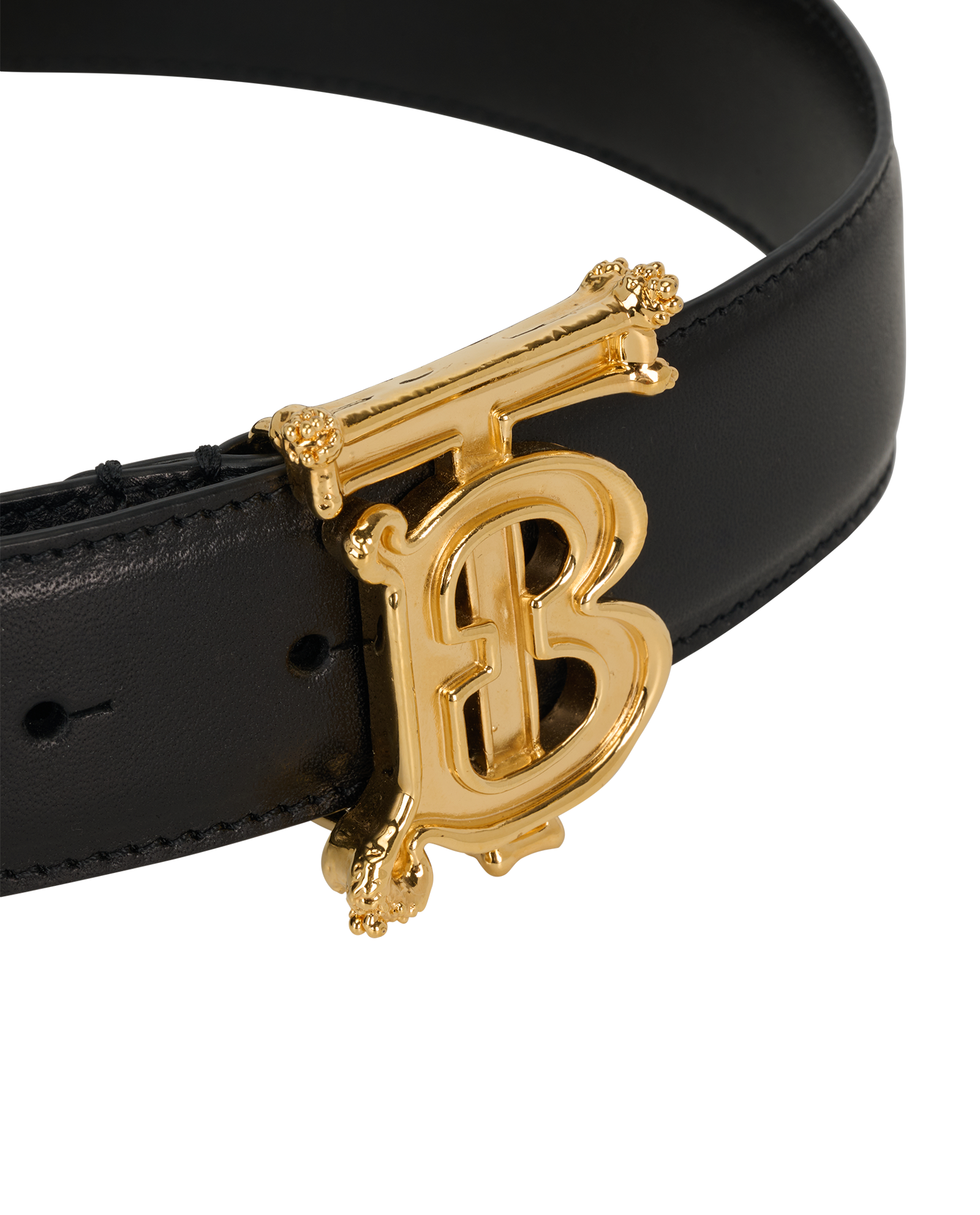 Burberry TB Logo Belt, &pound;180, Accessories, Black, Leather, Other view