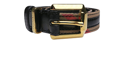 Nova Check Leather Trim Belt, front view
