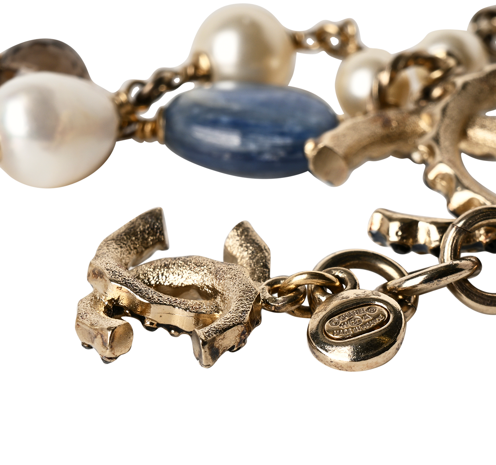 Chanel CC Chain Belt, &pound;650, Accessories, Blue/Gold/White, Brass, Other view