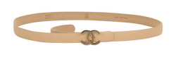 Chanel CC Logo Skinny Belt, Leather, Beige, B14C, Sz 75, 2*