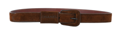 Chanel Logo Embossed Belt, Suede, Brown, 80 CM, MII, B, 3*