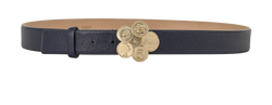 Chanel CC Camellia Buckle Belt, Leather, Blue, 85cm, B, 2