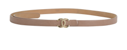 Chanel CC Thin Belt, Leather, Beige, 95cm, MII, 2*