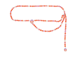 Chanel Lady Bug Belt, Faux Pearls, Orange/Pink, MII, B, 2*