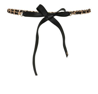 Chanel B20V CC Chain Belt, &pound;220, Accessories, Black/Gold, Leather, Front view