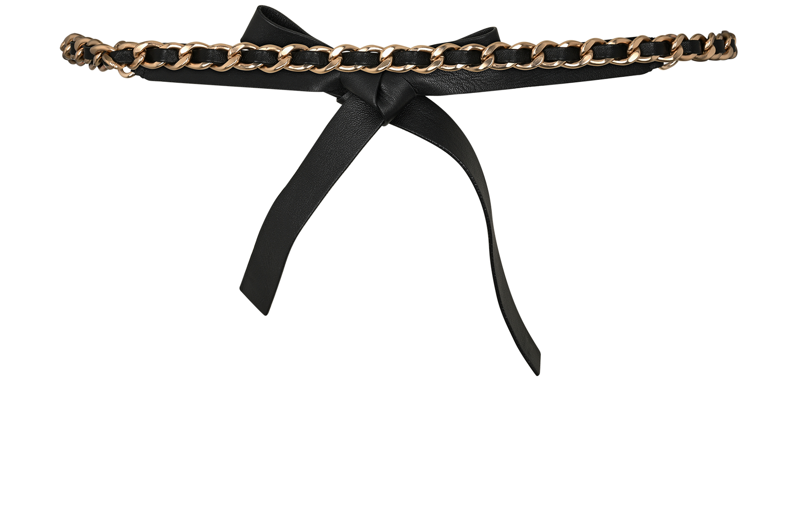 Chanel B20V CC Chain Belt, &pound;220, Accessories, Black/Gold, Leather, Back view