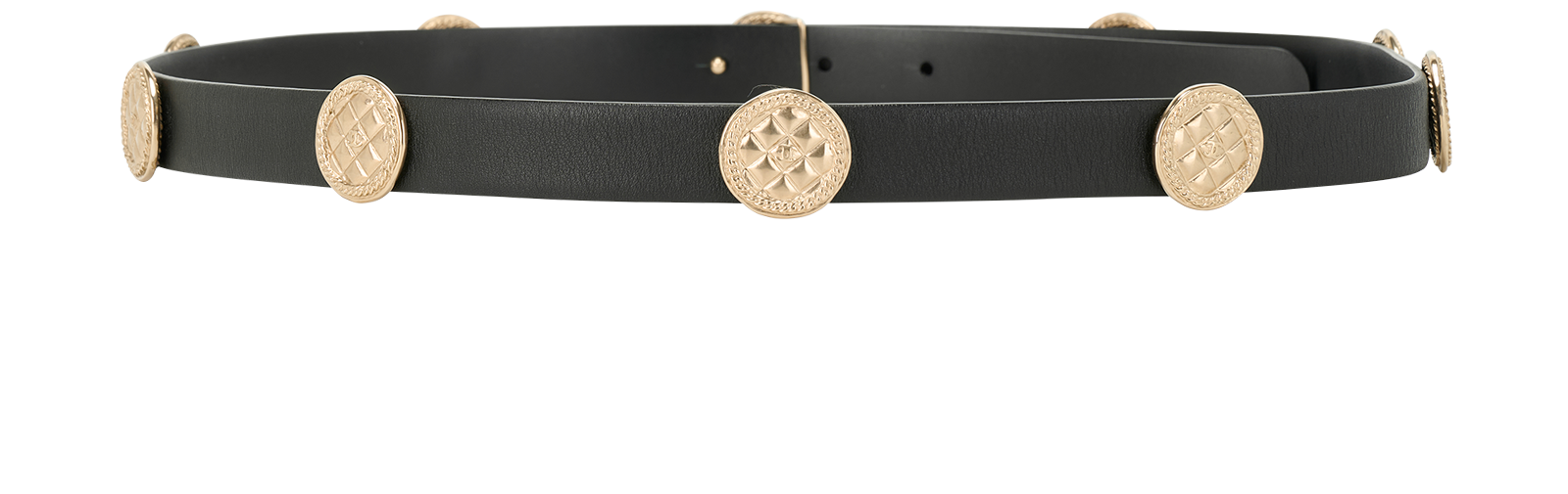 Chanel B15K Coin Belt, &pound;550, Accessories, Black, Leather, Back view