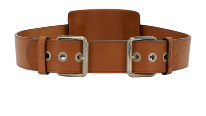 Chloe Double-Buckle Wide Belt, &pound;120, Accessories, Brown, Leather, Front view