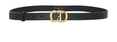 Christian Dior Saddle Belt, &pound;180, Accessories, Black/Gold, Leather, Front view