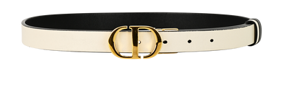 Christian Dior 30 Montaigne Belt, £295, Accessories, Black/White, Leather, Front view