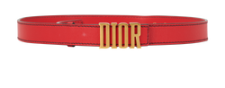 Christian Dior D-Fence Belt, Leather, Red, 28MA0118, Sz85, 2*