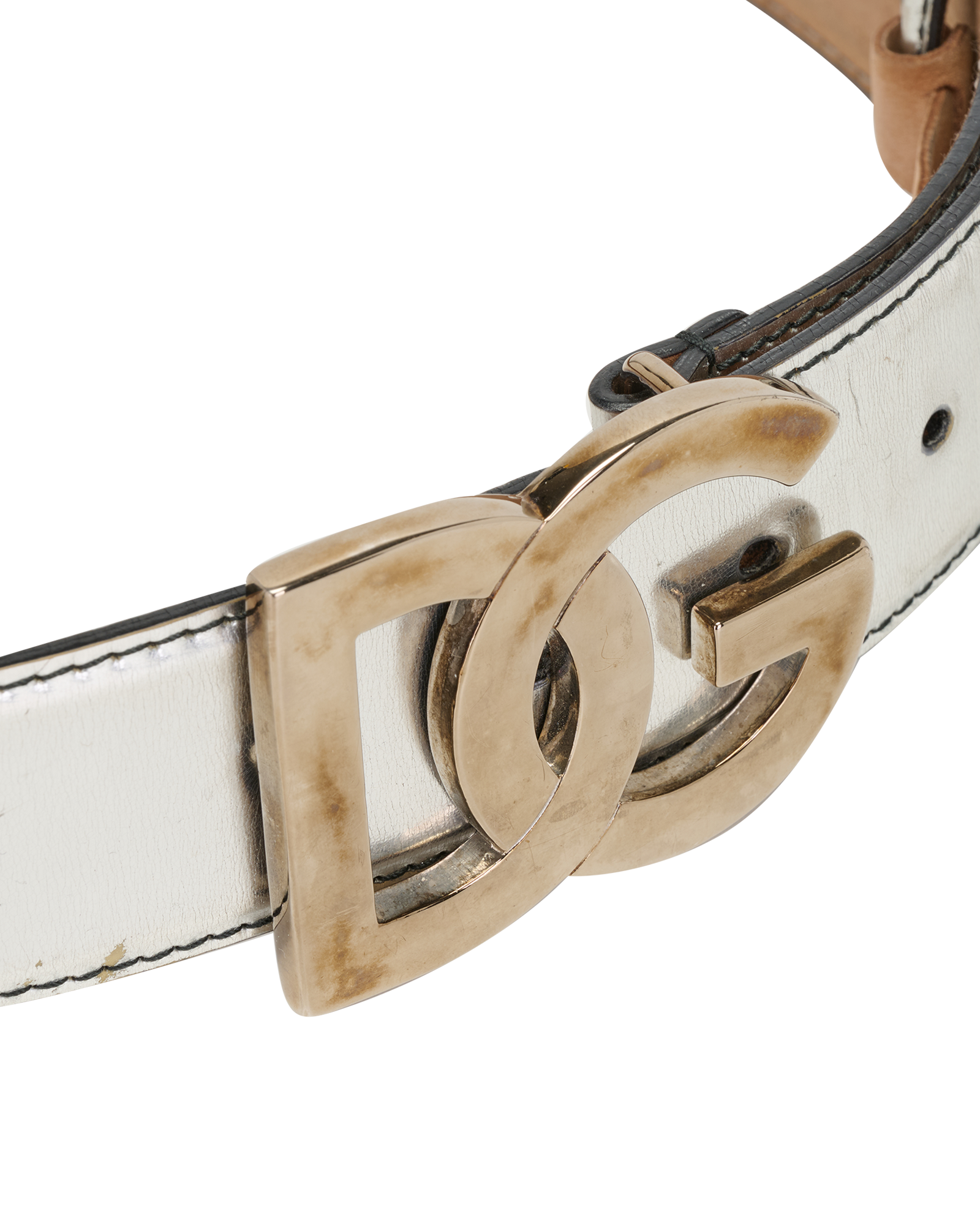 Dolce & Gabbana DG Logo Belt, &pound;90, Accessories, Silver, Leather, Other view