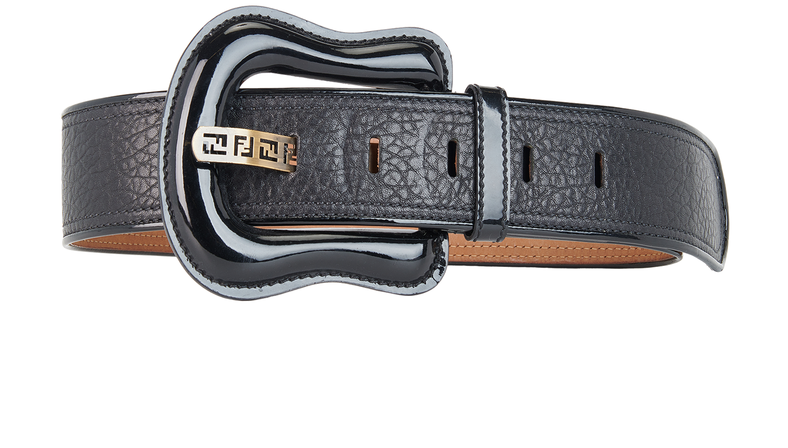 Leather Belts Ff Designer Belt Fendi Fendi FF Logo Embossed