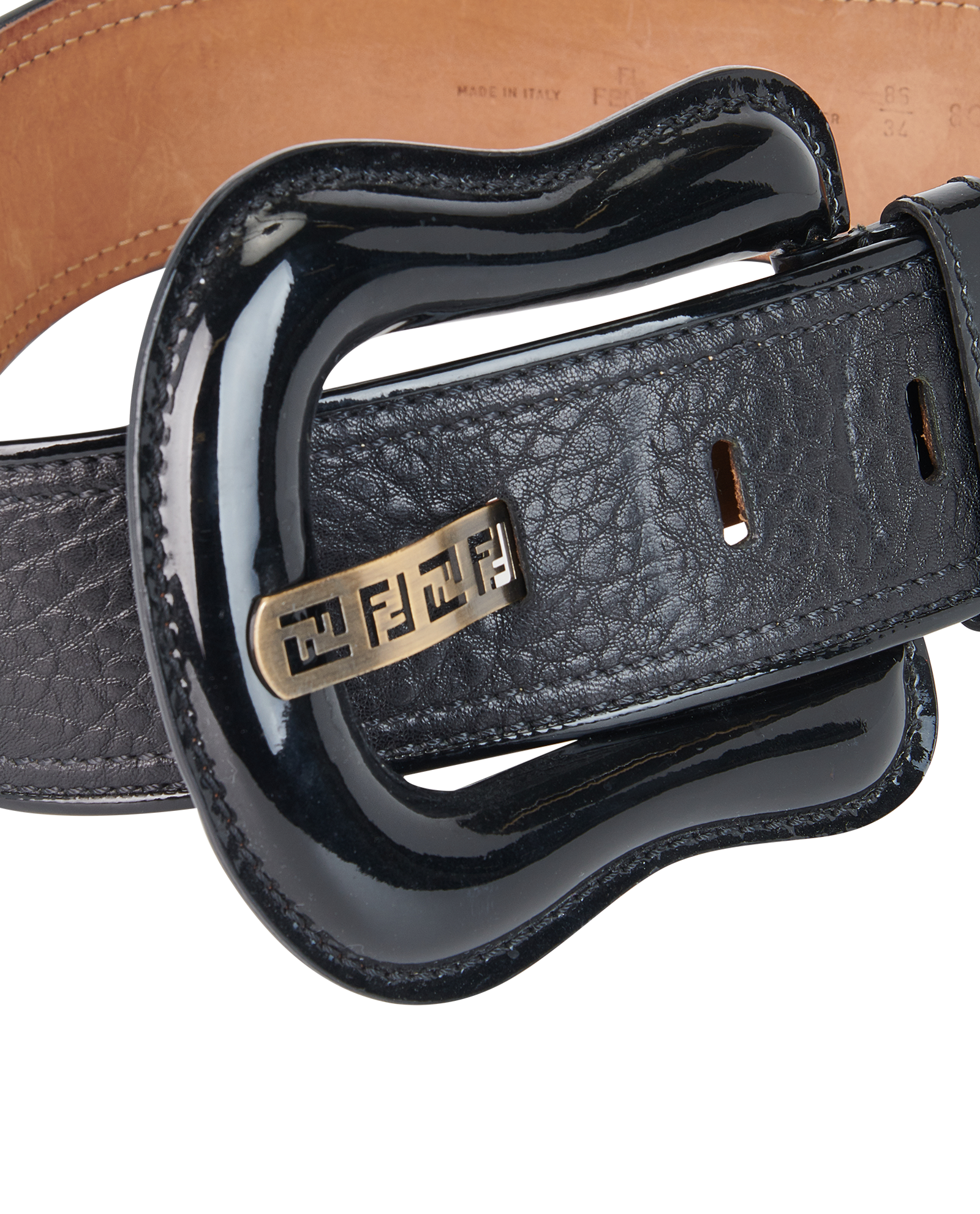 Fendi FF Oversized Belt, &pound;120, Accessories, Black, Leather, Other view