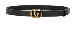 Gucci GG Marmont Thin Belt, Leather, Black, 493075, Sz 75, DB, 3*