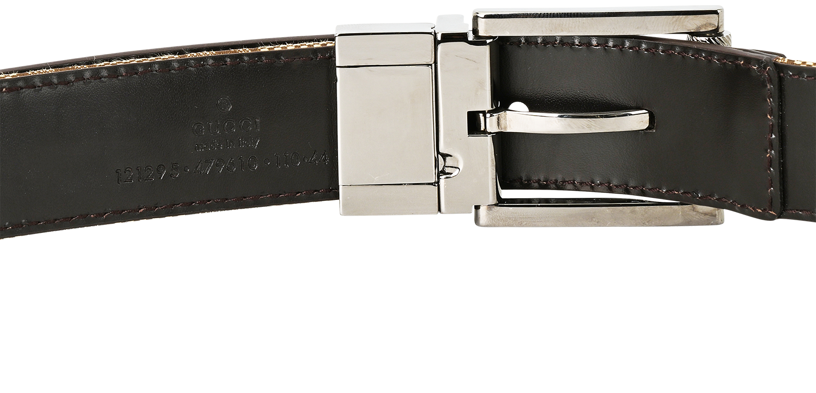 Gucci Reversible Belt, &pound;180, Accessories, Beige/Brown, Canvas/Leather, Other view