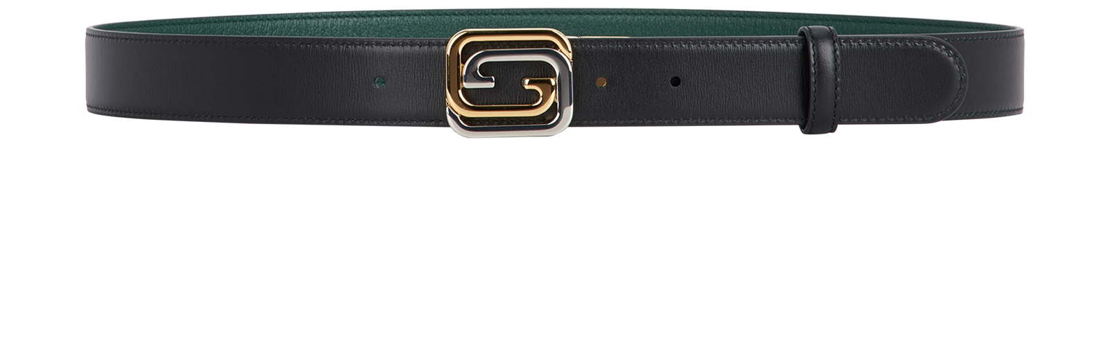 Gucci Square GG Reversible Belt, &pound;250, Accessories, Black/Green, Leather, Other view