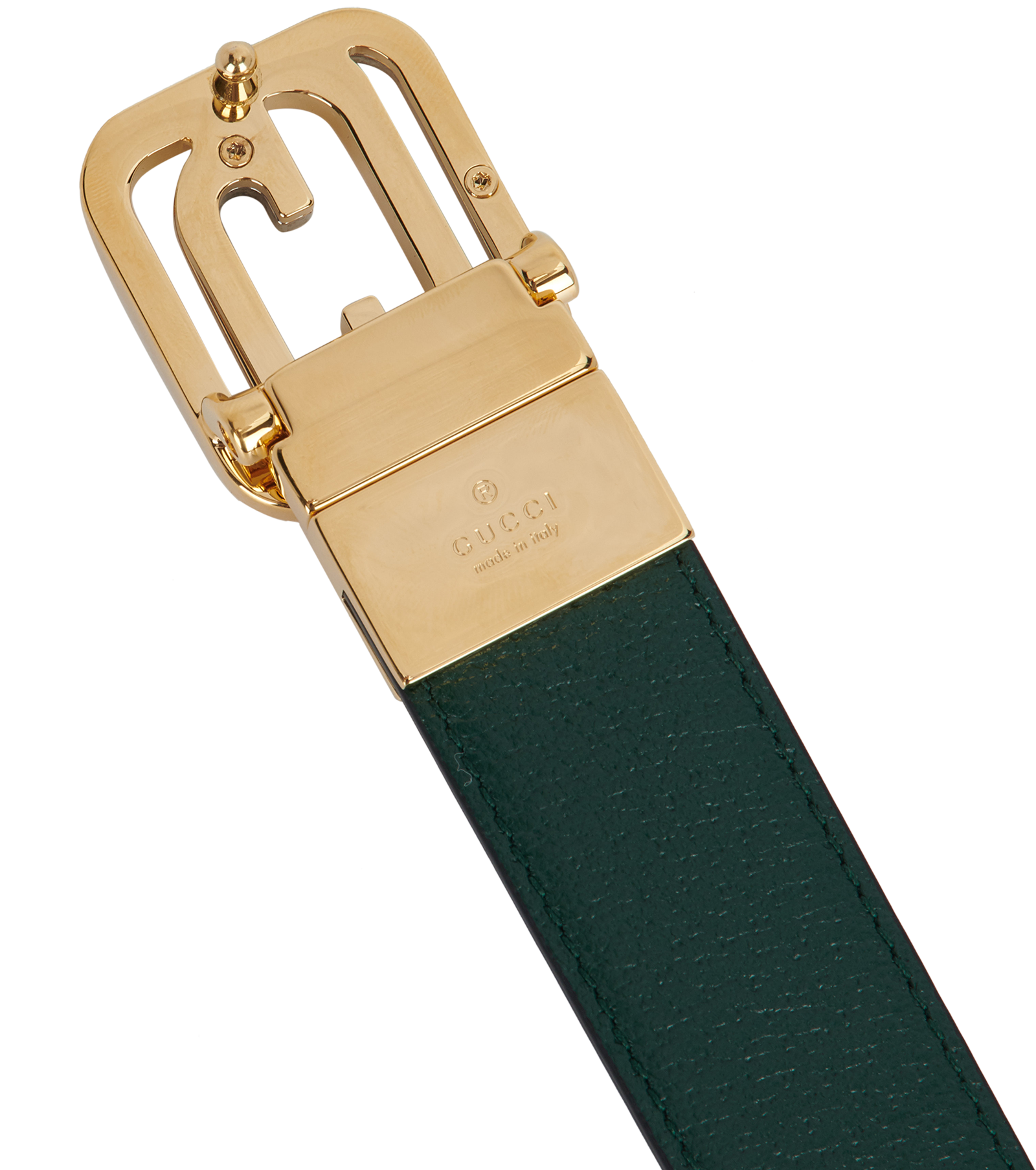 Gucci Square GG Reversible Belt, &pound;250, Accessories, Black/Green, Leather, Other view
