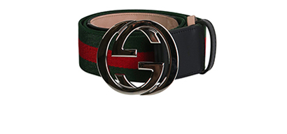 Gucci GG Interlocking Web Stripe Belt, front view