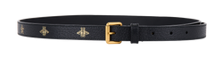 Gucci Bee Detail Belt, Leather, Black, 90cm, 3*