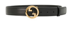 Gucci Interlocking G Belt, Leather, Black, 65cm, MII, 3*