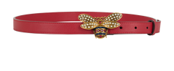 Gucci Bee Belt, Leather, Red, 65cm, MII, 2*