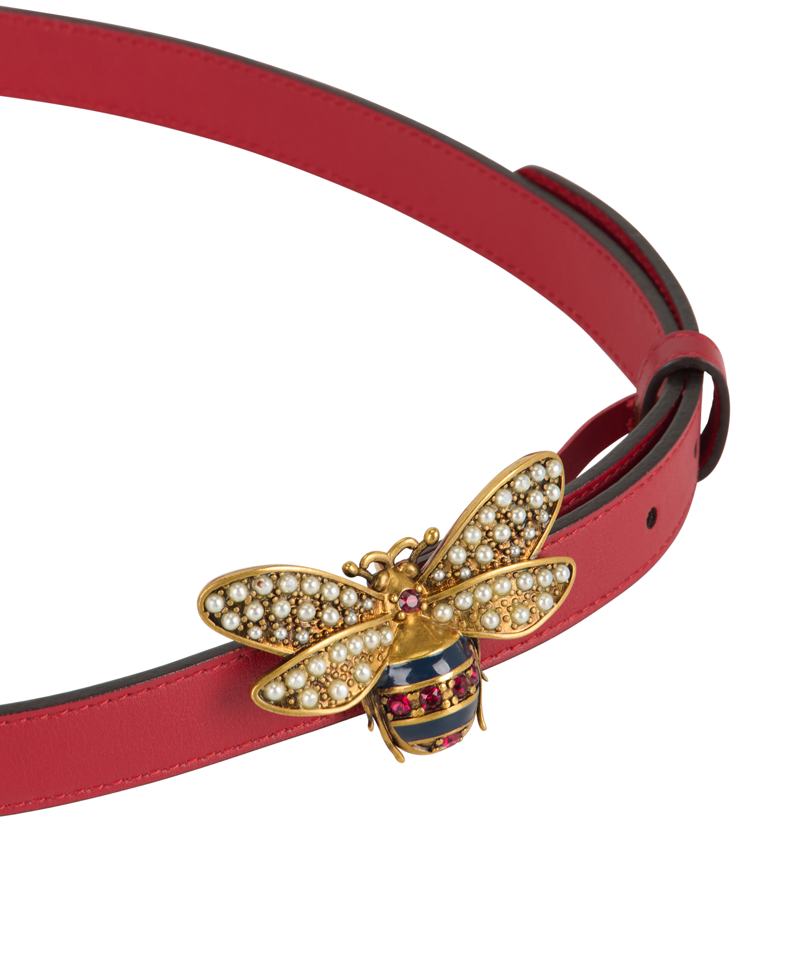 Gucci Bee Belt, &pound;170, Accessories, Red, Leather, Other view