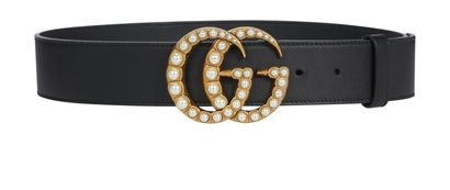 Gucci Pearls GG Marmont Wide Belt, front view