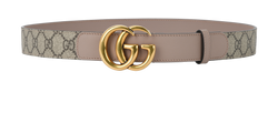 Gucci GG Belt, Canvas/Leather, Nude, 85 CM, 625839 92TLC 525040, DB/B, 4*