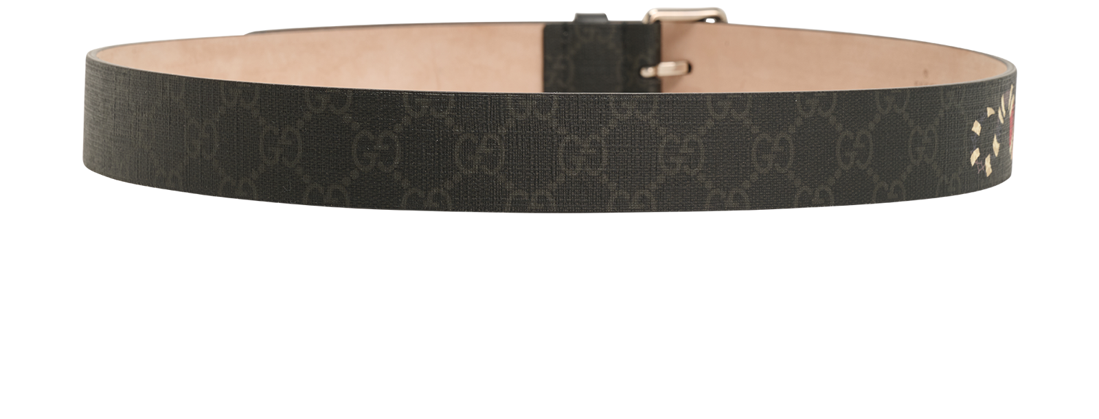 Gucci Kingsnake Print GG Supreme Belt, &pound;220, Accessories, Black, Canvas, Back view