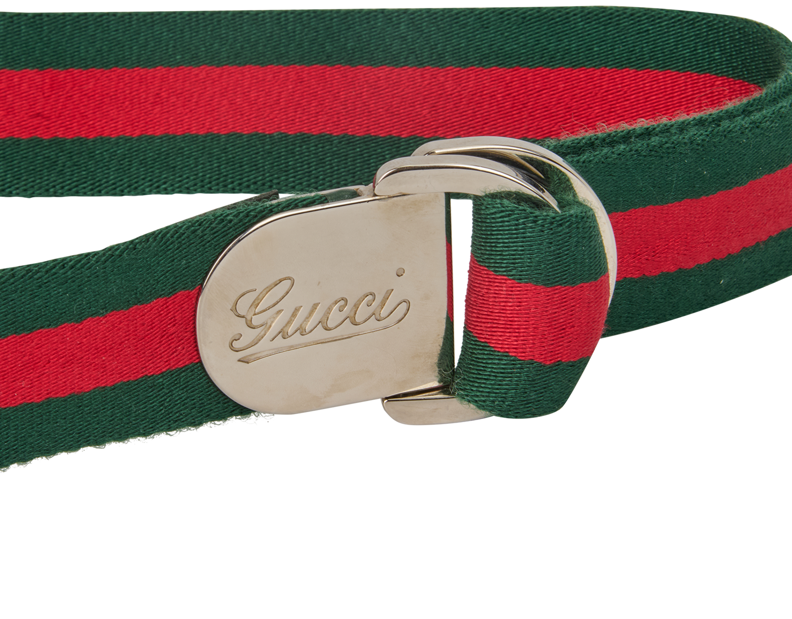Gucci D Ring Buckle Belt, &pound;120, Accessories, Green/Red, Fabric, Other view