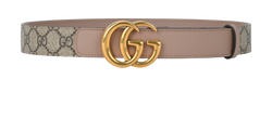 Gucci GG Supreme Marmont Belt, Canvas/Leather, Beige, 75cm, 625839, 3*