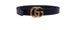 Shiny GG Marmont Belt, Leather, Black, 409417, DB, 3*